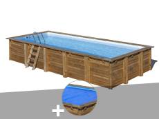 Kit piscine bois Gré Braga 8,15 x 4,20 x 1,46 m + Bâche à bulles