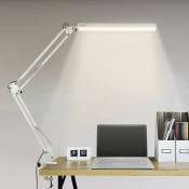 Lampe de Bureau led, Lampe de Table Architecte Pliable avec Pince, 10 Niveaux de Luminosité x 3 Modes de Couleur, Lampe de table Réglable, Protection