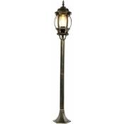 Lampe sur pied d'extérieur Brest au design rétro en style rustique couleur or vieilli H:1,2m - Or antique - Or antique
