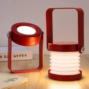 Linghhang - Lampe de chevet dimmable lampe tactile - rouge, lampe de chevet portable avec veilleuse de sécurité portable - red