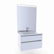 Meuble salle de bain avec vasque (80 cm) - Blanc -