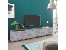 Meuble tv de salon 6 portes 3 placards design moderne ping low concrete xl AHD Amazing Home Design