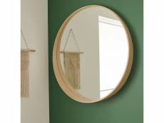 Miroir rond en chêne 80 cm vali