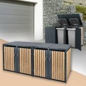 Ml-design - Set 2x abri pour poubelles anthracite habillage 4 poubelles 240L 264x116,3x80 cm