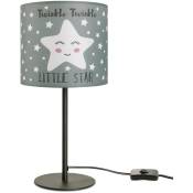 Paco Home - Lampe pour enfants Lampe de table Chambre d'enfant Lampe à motif étoile, E14 Noir, Gris (Ø18 cm)