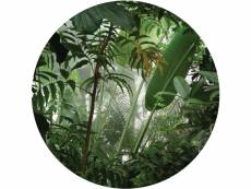 Papier peint panoramique rond adhésif feuilles tropicales vert - 601137 - ø 140 cm 601137