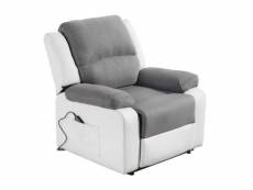 Paris prix - fauteuil de relaxation electrique "ota" 96cm blanc & gris