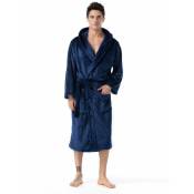 Peignoirs d'intérieur à capuche pour hommes et femmes - Peignoirs à capuche - Robes de sauna - Peignoirs pour adultes - Marine xxl - Lablanc