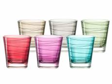 Petit verre à eau en verre multicolore (lot de 6)