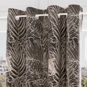 Rideau à oeillets pur coton 135x250 cm safari, par Soleil d'Ocre - Anthracite