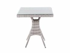 Table de terrasse carrée,taille:70x70x72cm,aluminium gris plat et rotin synthétique U13141829