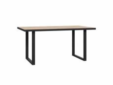 Table fixe 160 cm décor bois et piètement luge métal noir - celia 65087515