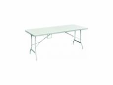 Table rectangulaire blanche 180x75xh72cm pliante résine