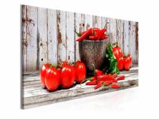 Tableau nature morte red vegetables (1 part) wood narrow taille 150 x 50 cm PD11862-150-50