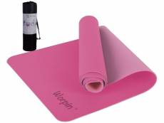 Tapis de yoga sol, pilates, antidérapant avec sac de voyage - rose/pinkclear Wueps