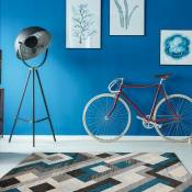 Tapis rectangulaire design moderne salon bureau Art Modern Blue | 170 x 110 cm