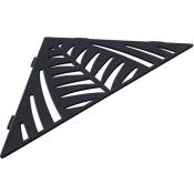 U-tile - Etagère de douche en acier inox noir 38,7 x 27,4 cm x 3 mm - Triangulaire design Jungle - fixation sans perçage