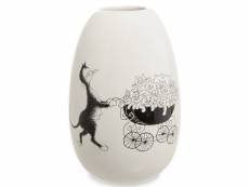 Vase en céramique rond felins par dubout