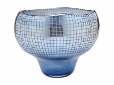 "vase grid luster bleu 28cm"