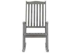 Vidaxl chaise à bascule avec coussins gris bois d'acacia
