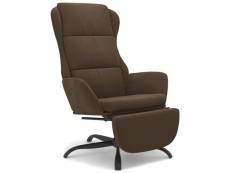 Vidaxl chaise de relaxation avec repose-pied marron tissu microfibre