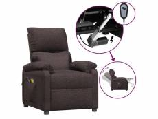 Vidaxl fauteuil électrique de massage marron foncé