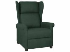 Vidaxl fauteuil inclinable vert foncé tissu