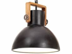 Vidaxl lampe suspendue industrielle 25 w noir rond