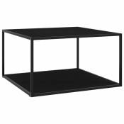 Vidaxl vidaXL Table basse Noir avec verre noir 90x90x50