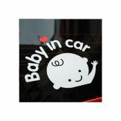 Waving Sticker Baby on Board Sign for Car, Kids in car Decal Sticker Safety Sign Cute Car Decal