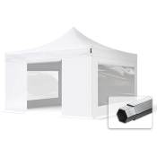 4x4 m Tente pliante - Alu, côté panoramique, blanc - blanc - Intent24