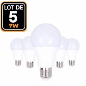 5 Ampoules LED E27 7W 4500K Haute Luminosité - Blanc
