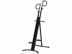 Appareil de fitness et musculation pliable vertical climber - hauteur réglable, écran lcd multifonction - acier noir rouge