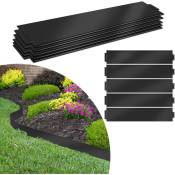 Aufun - Bordure de Jardin Exterieur, 25m Gazon Bordures en Acier Galvanisé pour Jardin Plantes Potager, 15 cm hauteur, Noir - Noir