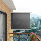 Auvent latéral de balcon Store Banne Solaire abri multifonctionnel 150 x 200 cm Gris 95973