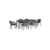 Bizzotto - Table extérieure Set table 217x99 + 6 chaises Cordova