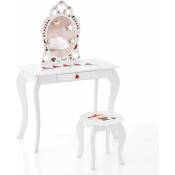 Coiffeuse Enfant Fille, Table de Maquillage avec Miroir