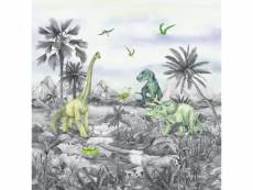 Coussin - dinosaures noir et blanc - 40 cm x 40 cm