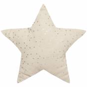 Coussin étoile à motifs métallisés - Beige - 40