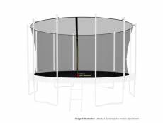 Filet intérieur de sécurité pour trampoline avec bouchons hauts de perches et ficelle : ø 13ft, 12 perches
