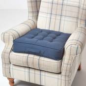 Homescapes - Coussin d'assise rehausseur en coton Bleu marine, 50 x 50 x 10 cm - Bleu Marine