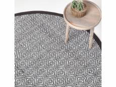 Homescapes tapis chindi rond en papier noir et blanc - trance - 150 cm RU1264D