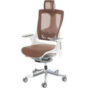 HW - Fauteuil de bureau merryfair Wau 2, chaise pitovante, rembourrage / filet, ergonomique - marron/orange