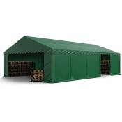 Intent24 - Tente de stockage 5x10 m abri bâche pvc 700 n imperméable vert foncé - vert