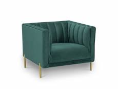 Jolla - fauteuil en velours de couleur vert