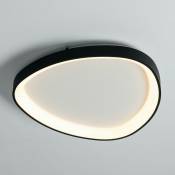 Kosilum - Plafonnier design ovale cercle noir led 42 cm - Mesiano - Noir