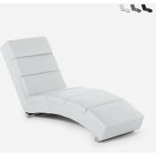 Le Roi Du Relax - Chaise longue fauteuil de salon en similicuir moderne Dijon Couleur: Blanc