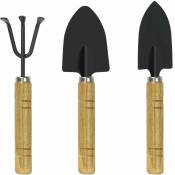 Lot de 3 mini outils de jardin avec poignée en bois