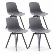 Lot de 4 chaises scandinave aluminium grises - Gris