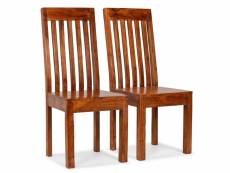 Lot de chaises de salle à manger 2pcs bois avec finition miel moderne - brun - 43 x 43 x 104 cm